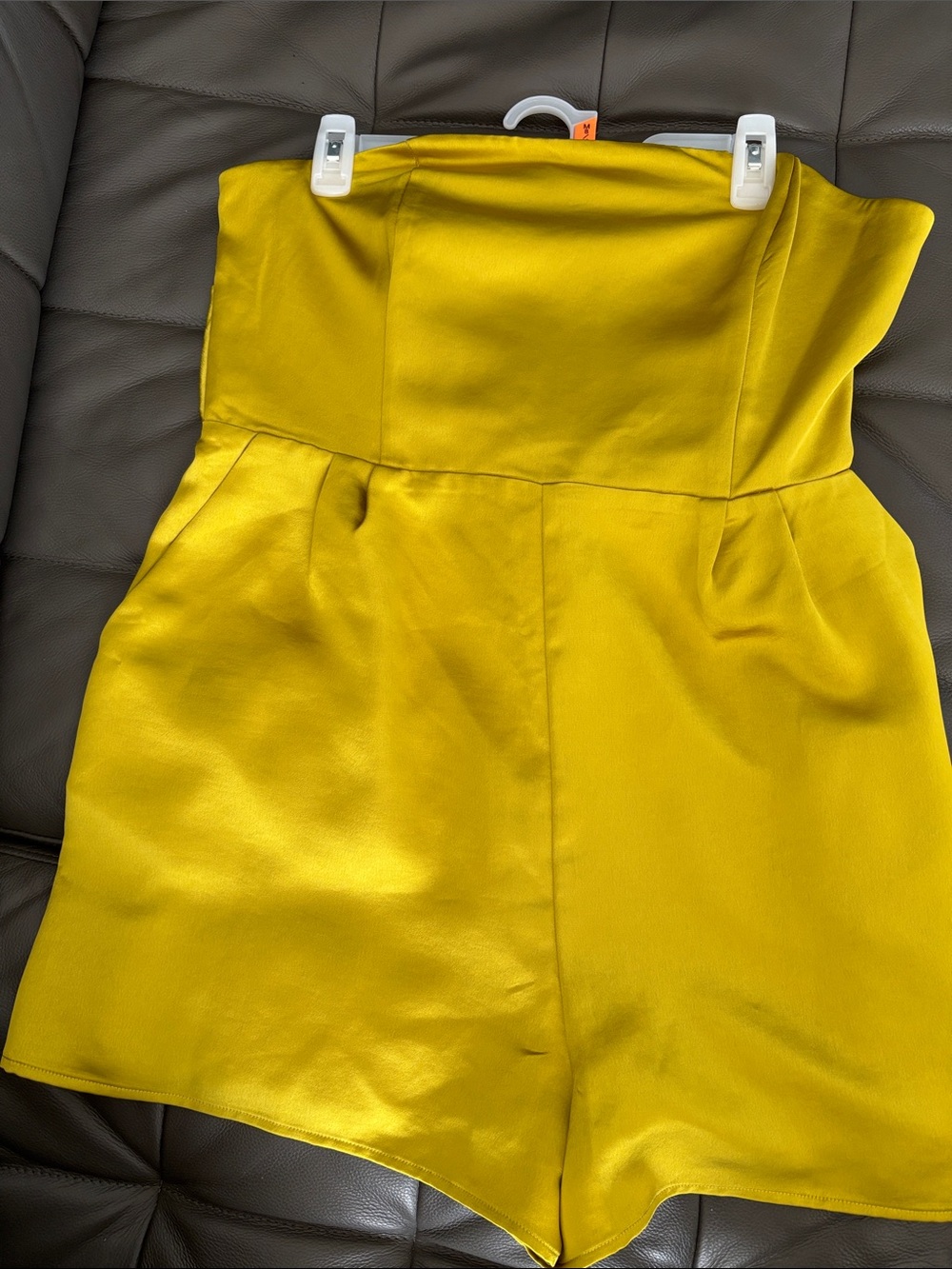 Express Strapless Yellow Romper